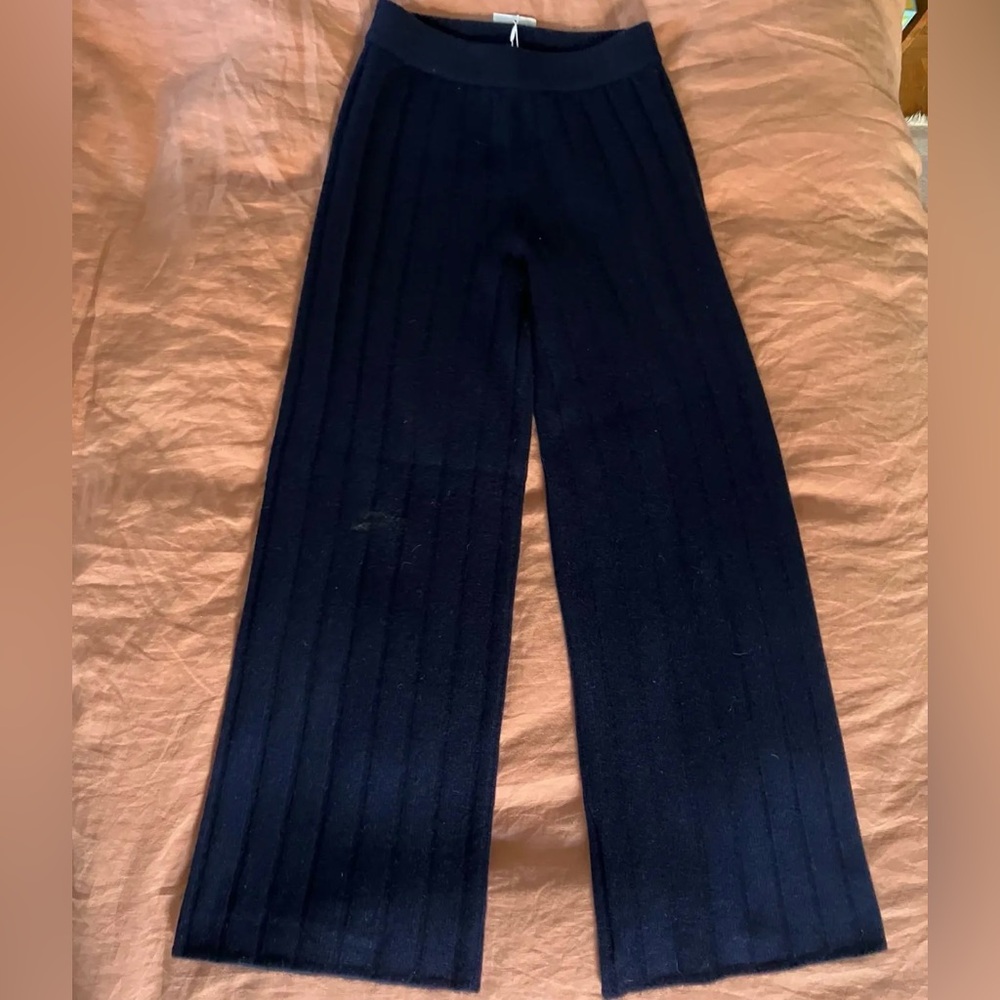 Naked Cashmere Margaux cashmere wide leg navy Pants